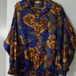 VTG Women's Blouse, partial button down XL